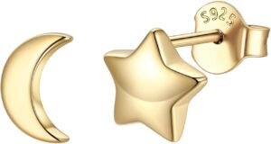 ChicSilver Hypoallergenic 925 Sterling Silver Stud Earrings, Dainty Simple Heart/Star/Moon/Lightning/Butterfly Earrings for Women