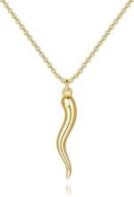 KOOLFIN Gold Necklace for Women 14K Gold Pendant Necklaces for Women Trendy Inspired by the Classic Italian Cornicello Talisman Charm Italian Horn Necklace for Womens