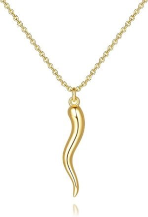 KOOLFIN Gold Necklace for Women 14K Gold Pendant Necklaces for Women Trendy Inspired by the Classic Italian Cornicello Talisman Charm Italian Horn Necklace for Womens