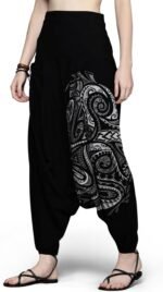 The Veshti Company Women's Printed Summer Harem Pants, Cotton Boho Hippie Casusal Oversized Palazzo Pant for Women