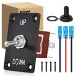Nilight 90012E Heavy Duty Rocker Toggle 15A 250V 20A 125V SPST 2Pin ON/Off Switch Metal Bat Waterproof Boot Cap Cover-5 Pack, 2 Years Warranty