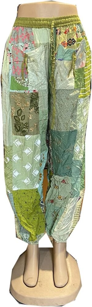 SAHIBA Handicraft India Harem Pants for Women Patchwork Yoga Boho Palazzo Maternity PJ Clothing