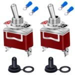 Taiss 10PCS SPST Mini Toggle Switch 2 Pin 2 Position ON/Off Miniature Toggle Switch 6A 125V MTS-101