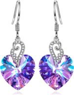 Kate Lynn Angel Wings 925 Sterling Silver Heart Earrings for Women, Packaged with Jewelry Box, Christmas Gift Birthday Gift Anniversary Jewelry Gift for Women, Symbol of Love, Beauty and Guardian