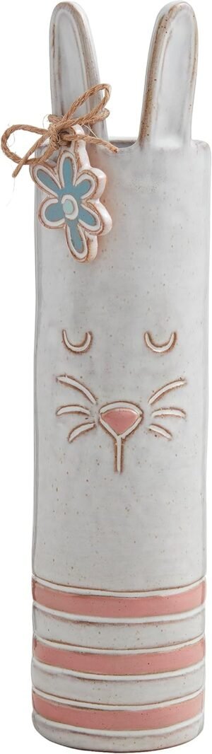 Mud Pie Bunny Stem Vase, Pink; 7" x 2" Dia