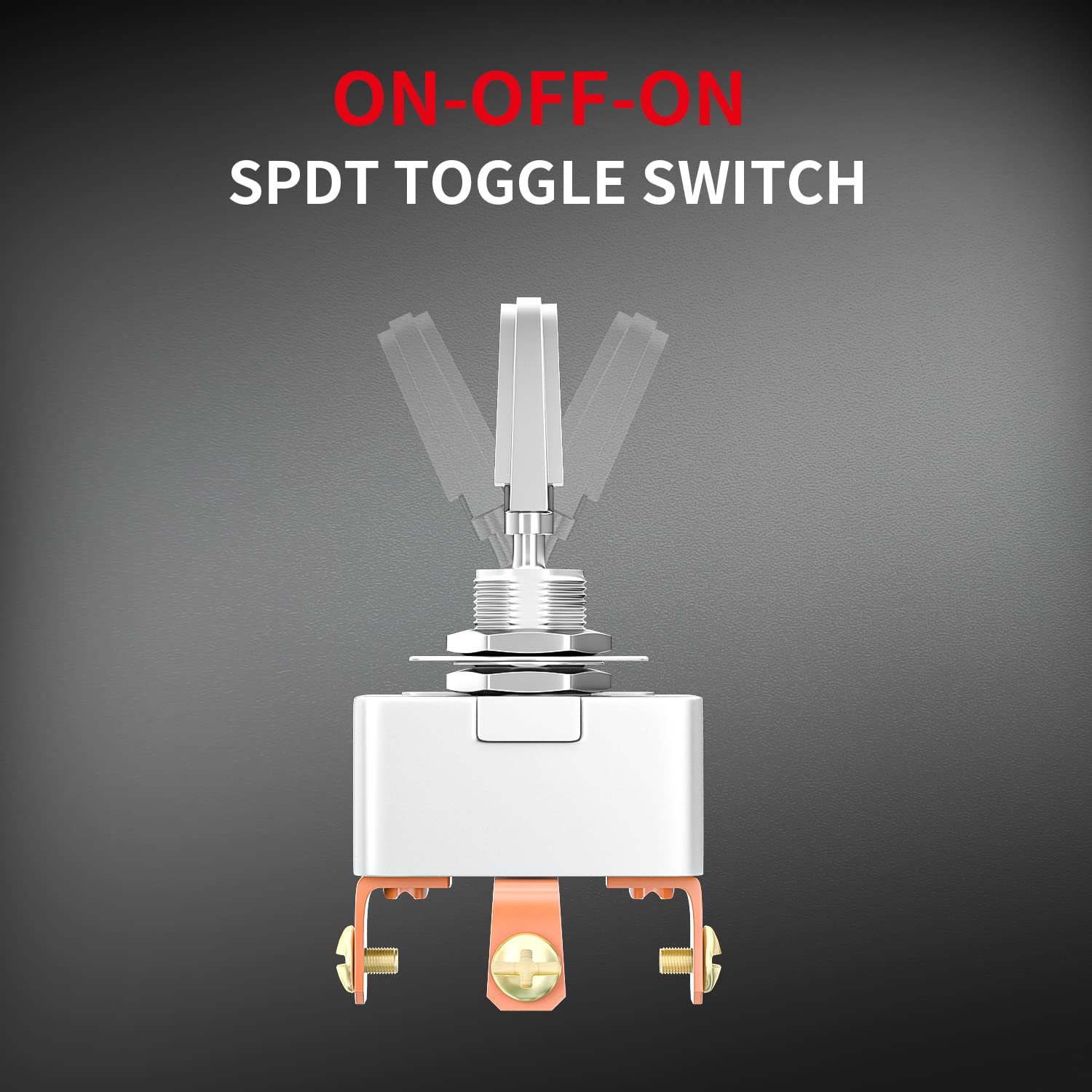 DaierTek ON-Off-ON 3 Position Toggle Switch 50 Amp 12V Heavy Duty 3 Way Toggle Switch SPDT 3 Pin 12 Volt for Automotive Car -2pcs - Image 5