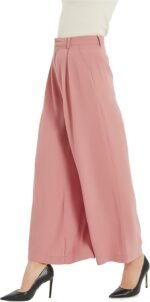 Tronjori Women High Waist Casual Wide Leg Long Palazzo Pants Trousers Regular Size