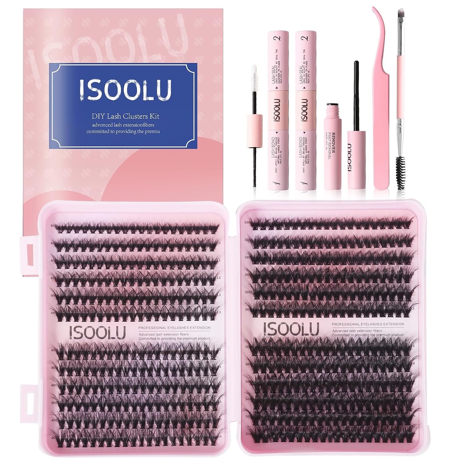 ISOOLU Fairy Lash Clusters Manga Individual Lashes C Curl Wispy Eyelash Clusters WideSpan Eyelash Extension Kit with Lash Bond and Seal Wet-Look Spiky Cluster Lashes (Fairy Kit) - Image 6