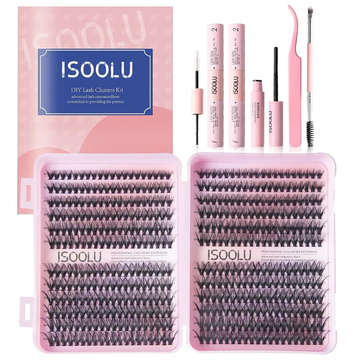 ISOOLU Fairy Lash Clusters Manga Individual Lashes C Curl Wispy Eyelash Clusters WideSpan Eyelash Extension Kit with Lash Bond and Seal Wet-Look Spiky Cluster Lashes (Fairy Kit) - Image 4