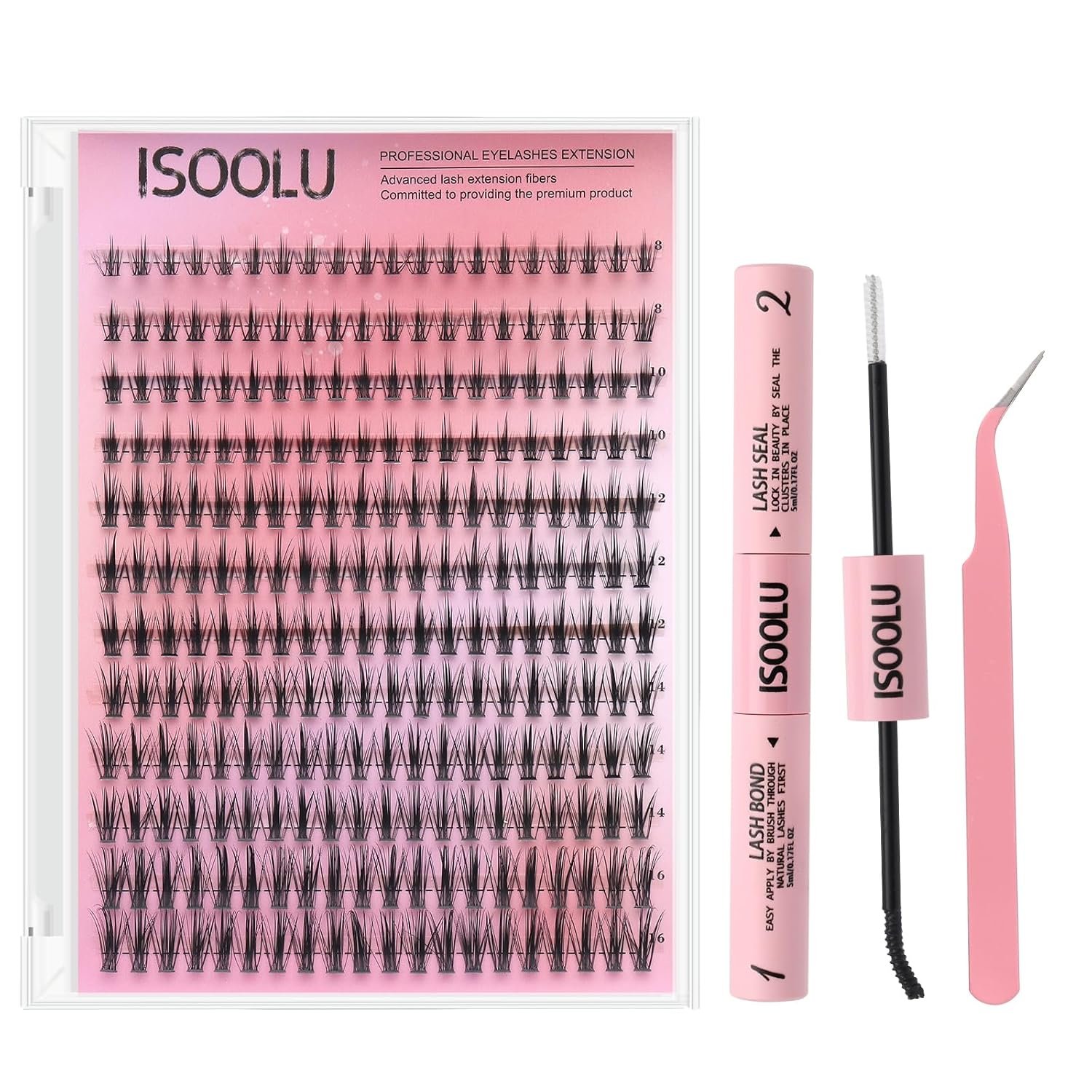 ISOOLU Fairy Lash Clusters Manga Individual Lashes C Curl Wispy Eyelash Clusters WideSpan Eyelash Extension Kit with Lash Bond and Seal Wet-Look Spiky Cluster Lashes (Fairy Kit) - Image 17
