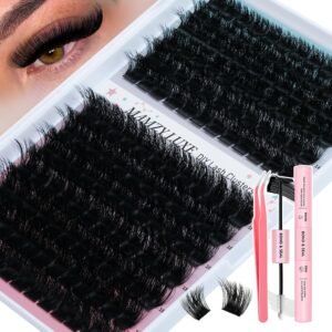 Thick Lash Clusters Kit 10-18MM 156Pcs Individual Lashes Clusters 200D Eyelash Clusters Kit Full Volume False Eyelashes Dramatic Luxury Cluster Eyelash Extension Kit by MAMZY LUXE