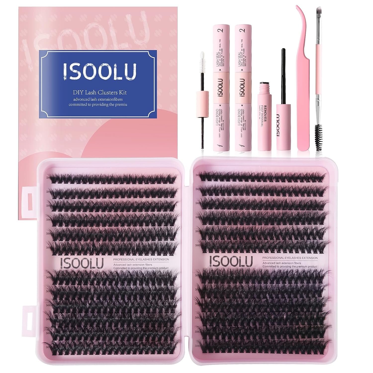 ISOOLU Fairy Lash Clusters Manga Individual Lashes C Curl Wispy Eyelash Clusters WideSpan Eyelash Extension Kit with Lash Bond and Seal Wet-Look Spiky Cluster Lashes (Fairy Kit) - Image 9