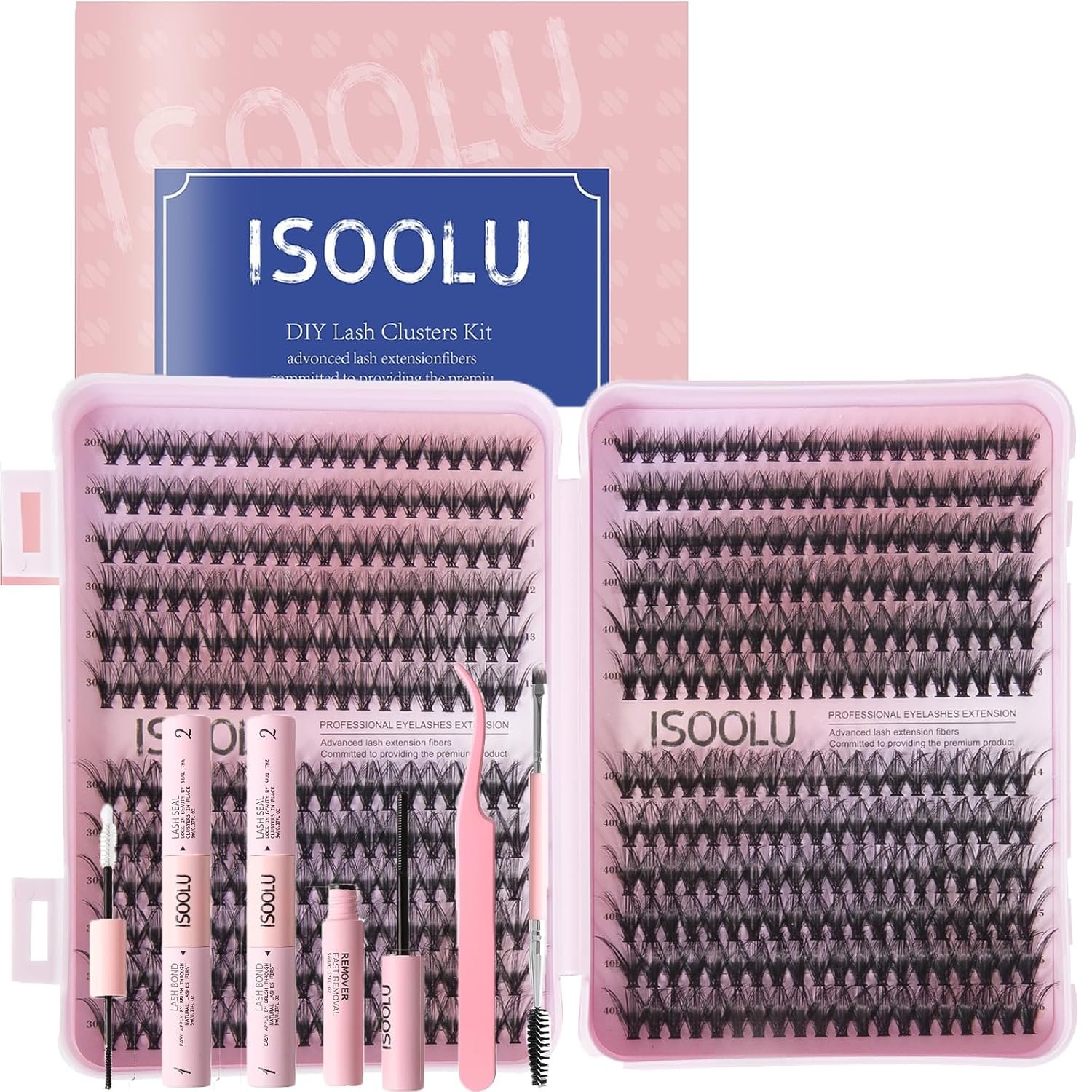 ISOOLU Fairy Lash Clusters Manga Individual Lashes C Curl Wispy Eyelash Clusters WideSpan Eyelash Extension Kit with Lash Bond and Seal Wet-Look Spiky Cluster Lashes (Fairy Kit) - Image 7