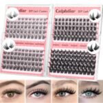 Calphdiar Eyelash Clusters 30D+40D+50D+60D+80D+100D Lash Clusters 476PCS Wispy Individual Lashes D-curly Lash Extension 10-16MM DIY Cluster Eyelash Extensions for Everyday at Home