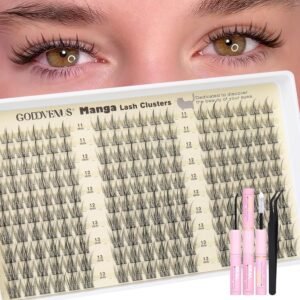 Goddvenus Lash Clusters Kit Wispy Eyelash Clusters Lashes Natural DIY Lash Extension Kit 10-16mm Cluster Eyelash Extensions Kit 300pcs C Curl Individual Lashes Cluster Eyelash (No Tweezers)