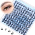 PHKERATA Natural Lash Clusters Wispy Eyelash Clusters, Eyelash Extensions C Curl Individual Lashes, Mix Length Natural Look Lashes with Thin Lash Band, 10-16mm, 110 pcs