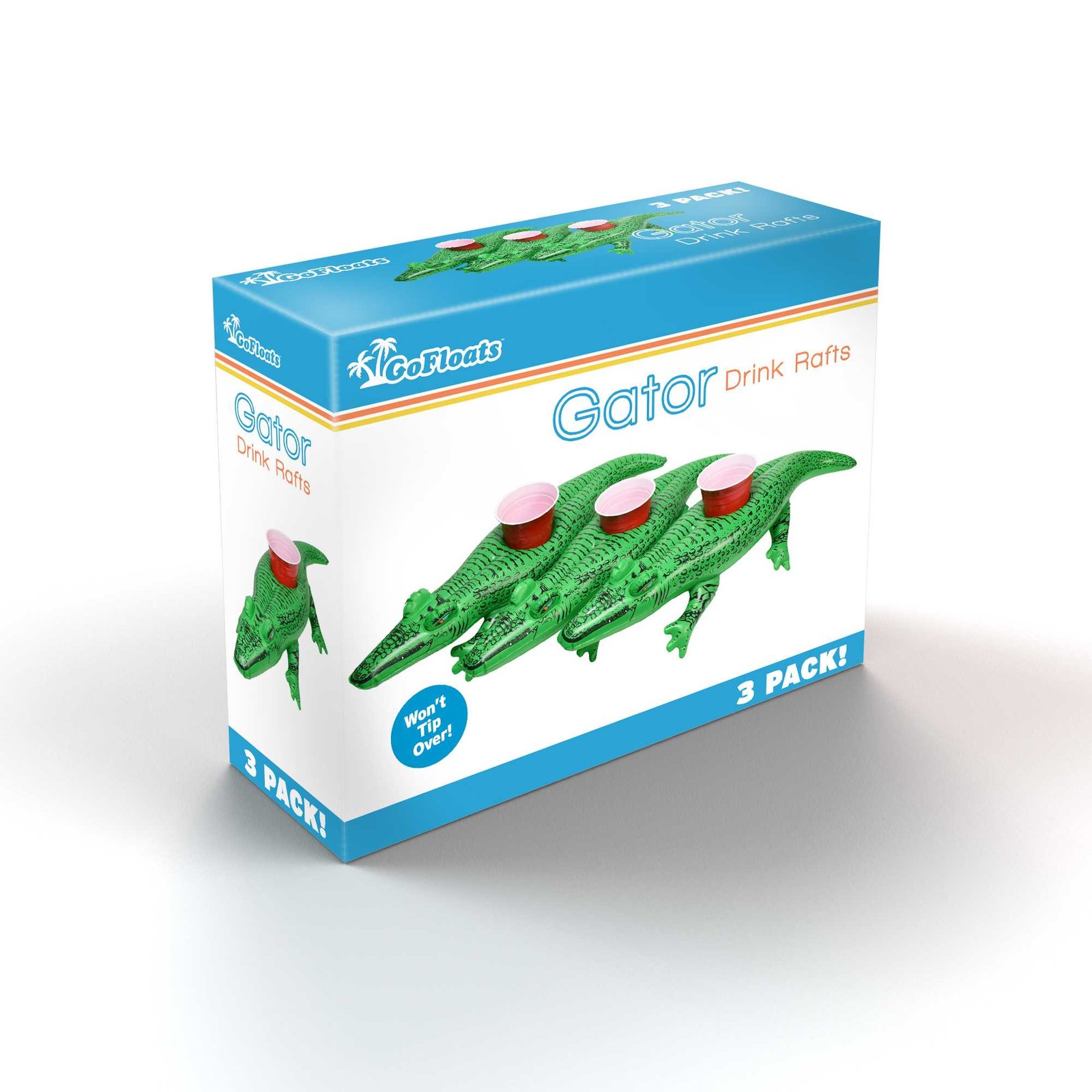 GoFloats Inflatable Drink Holders 3-Pack - Alligator - Image 5