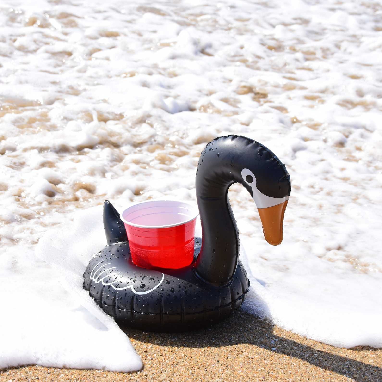 GoFloats Inflatable Drink Holders 3-Pack - Black Swan - Image 5