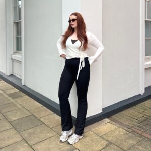 Squat-Proof Kick Flare Leggings - Black