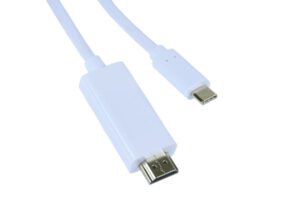 USB 3.1 Type C Male to HDMI 2.0 Male Cable, White,  4K x 2K at 60Hz, 10FT