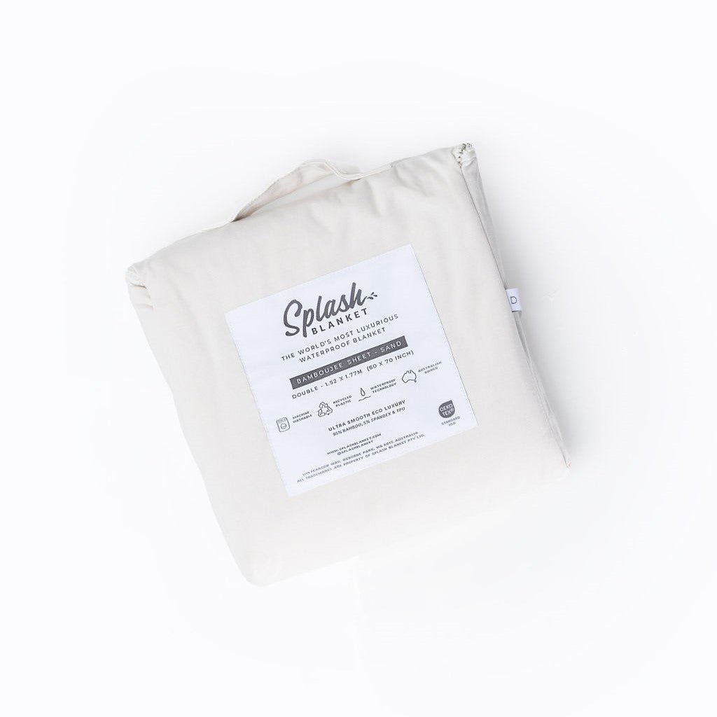 Bamboujee Waterproof Fitted Sheet - Sand - Image 4