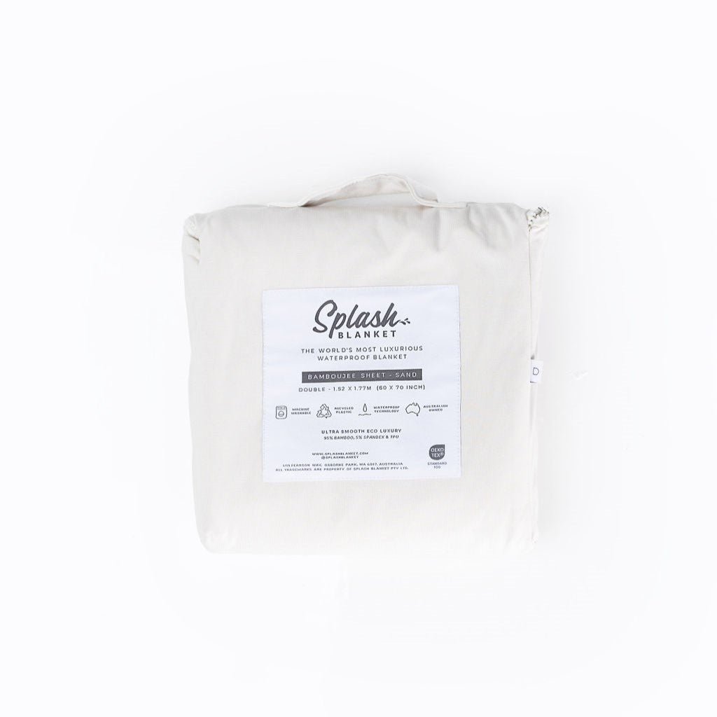 Bamboujee Waterproof Fitted Sheet - Sand - Image 2