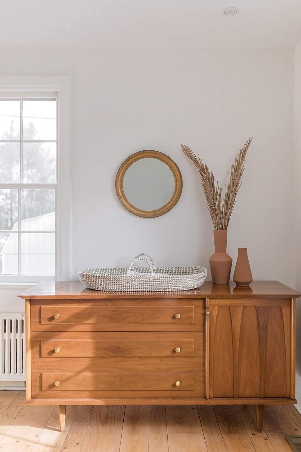 Baby Changing Basket - Handmade Moses Basket Changing Basket for Baby Table Topper - 2 Organic Cotton Washable Diaper Changing Pads CPSC Compliant - Image 7